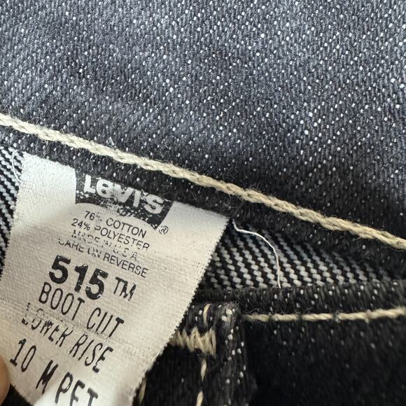 Vintage 90s Levis 515 Jeans Black Wash USA Denim Women's 10P Bootcut Low Rise - Picture 3 of 10